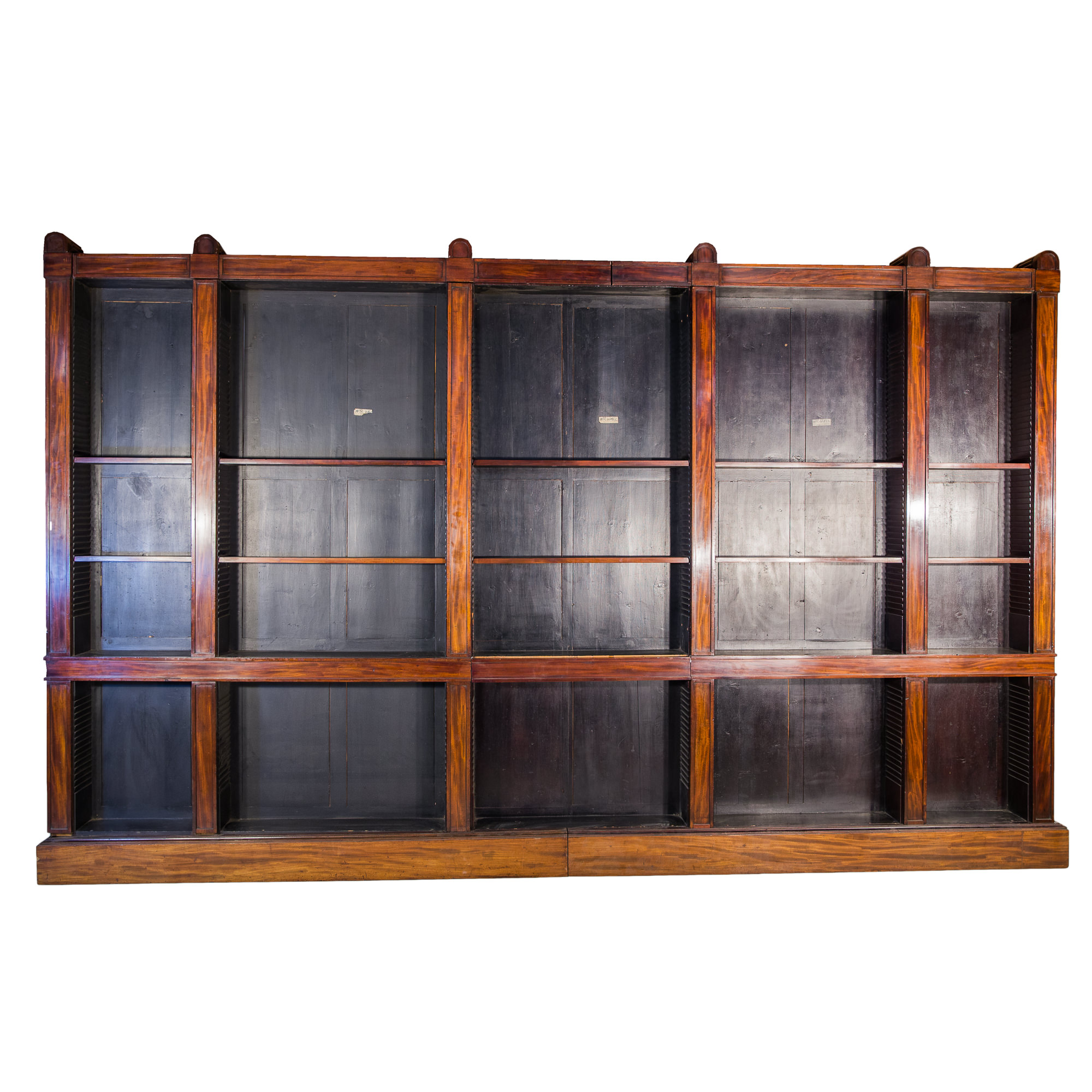 'Impressive George IV Mahogany Library Open Bookcase of Architectural Form Circa 1830'