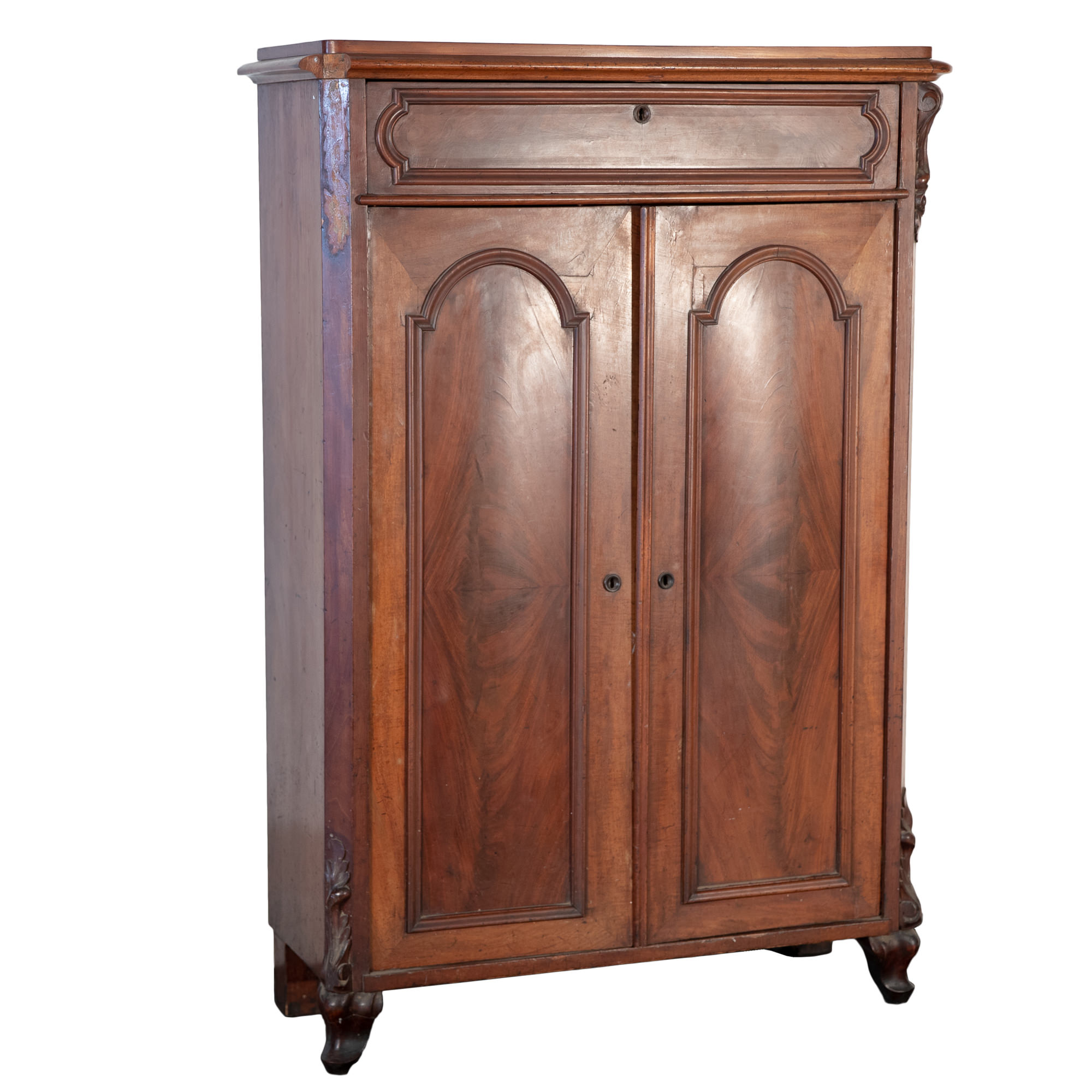 'Victorian Mahogany Cabinet with Central Drawer Late 19th Century'