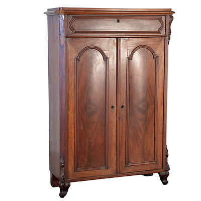 Victorian Mahogany Cabinet with Central Drawer Late 19th Century