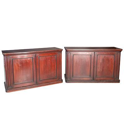 Rare Pair of English Mahogany Collectors Cabinets Late 19th Century