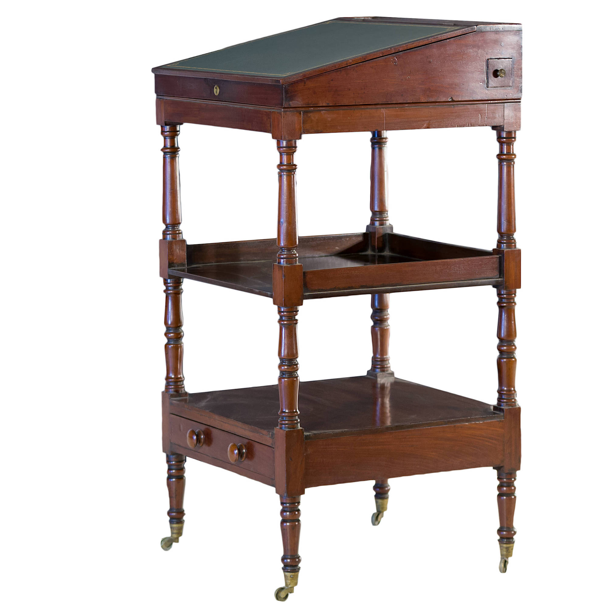 'William IV Mahogany Tellers Desk with Gilt Tooled Leather Top Circa 1835'