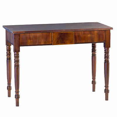 George IV Mahogany Side Table with Ebony and Boxwood Strung Central Drawer Circa 1830