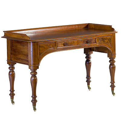 Victorian Mahogany Gentlemans Dressing Table with Three Quarter Gallery Circa 1880