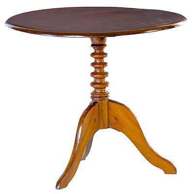 Australian Cedar Tripod Wine Table with Bobbin Turned Column Late 19th Century
