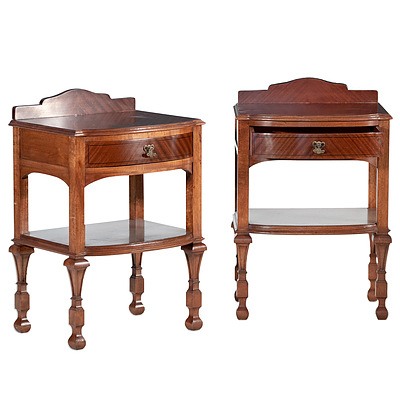 Pair Of Queensland Maple Bedside Tables Circa 1930s