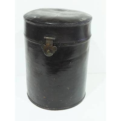 Chinese Black Lacquered Vellum Hat Box