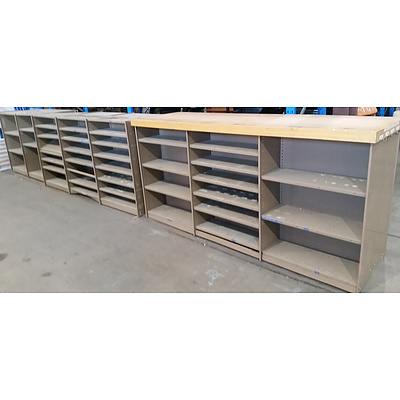 Three Bays of Brownbuilt Shelving