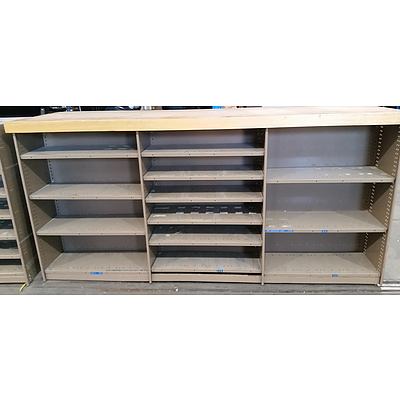 Three Bays of Brownbuilt Shelving