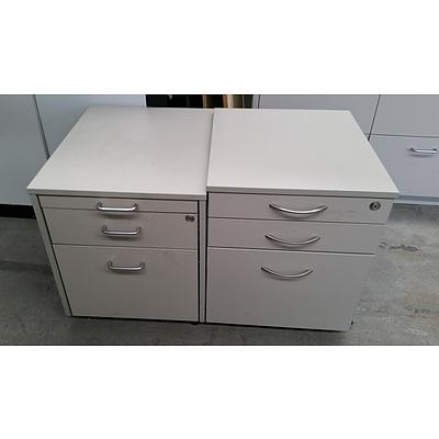 Grey Melamine Shelving and Cabinet Files with pair of Grey Melamine Desk Drawers