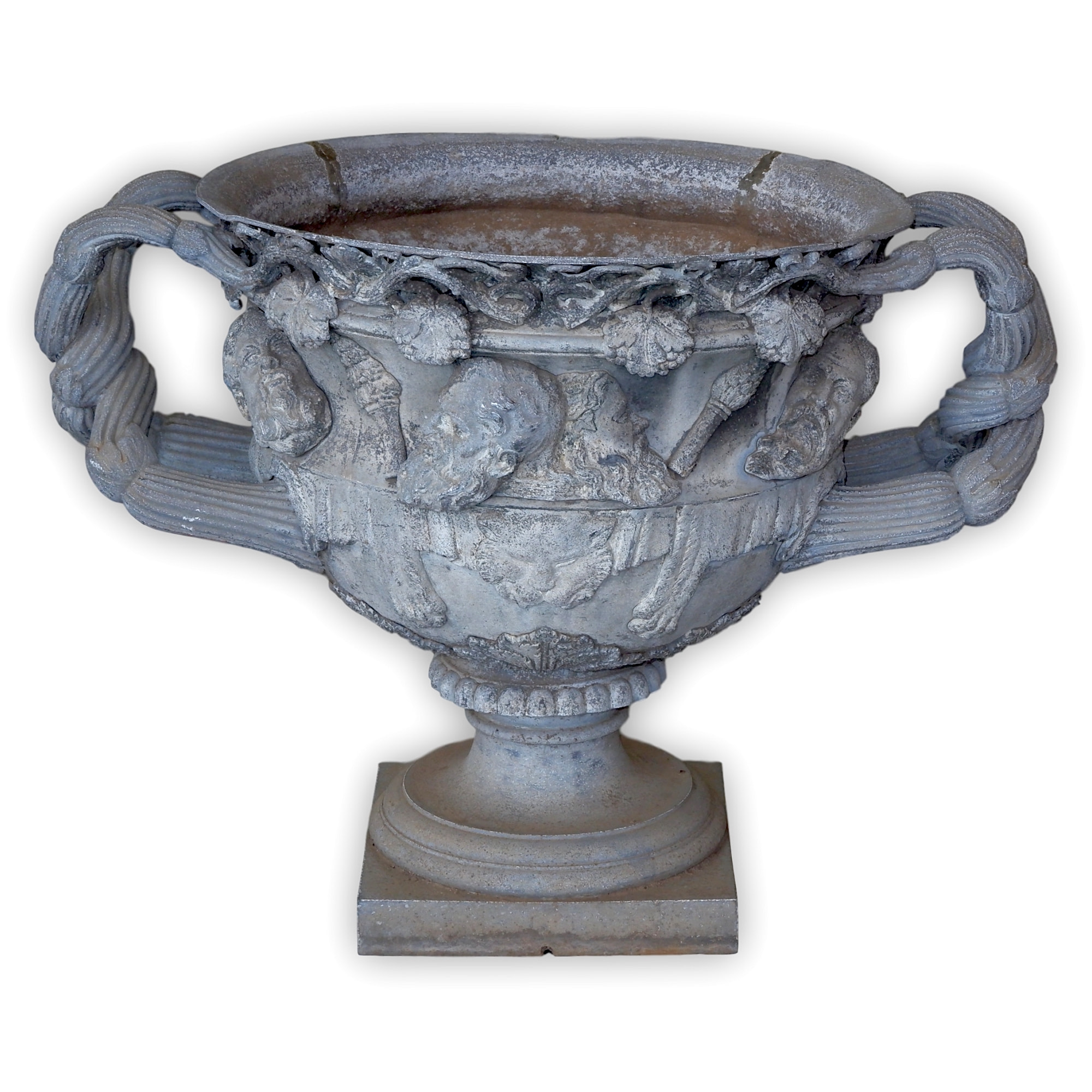 'Impressive Cast Zinc Warwick Vase 19th Century'