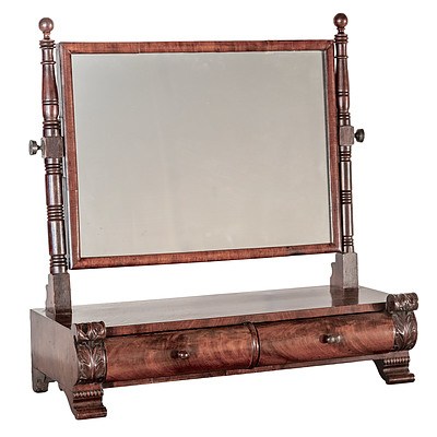 Regency Mahogany Toilet Mirror with Two Drawers Circa 1820