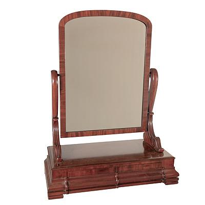 Early Victorian Mahogany Toilet Mirror with Two Drawers Circa 1850