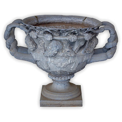 Impressive Cast Zinc Warwick Vase 19th Century