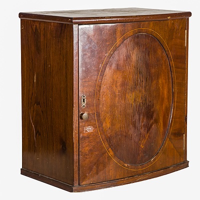 Regency Style Small Inlaid Mahogany Bowfront Cabinet