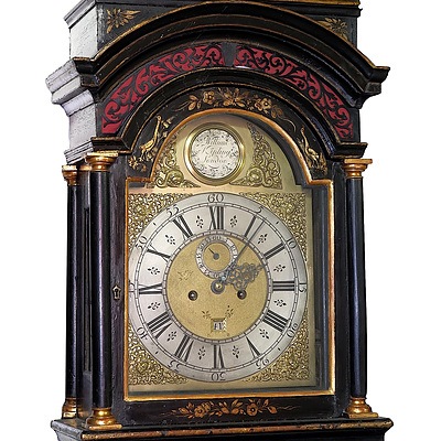 George II Chinoiserie Longcase Clock by William Kipling of London Circa 1845
