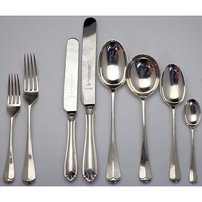 Extensive Group of Sterling Silver Flatware Atkin Brothers Sheffield 1936 with Canteen