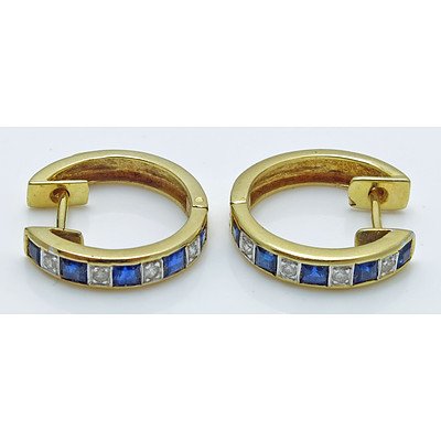 18ct Gold Sapphire & Diamond Earrings