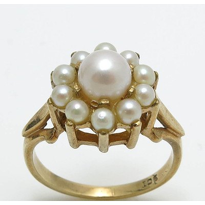 Vintage Pearl Cluster Ring