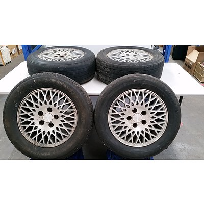 Set Of Four Ford 15 Inch Alloy Wheels With Tyres