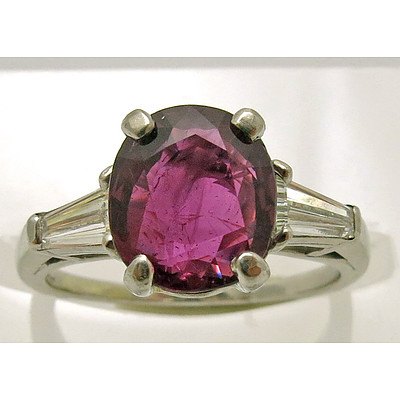 Platinum Ruby & Diamond Ring, Value $9,660