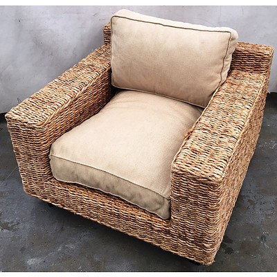 Contemporary Raffia Deck Chair