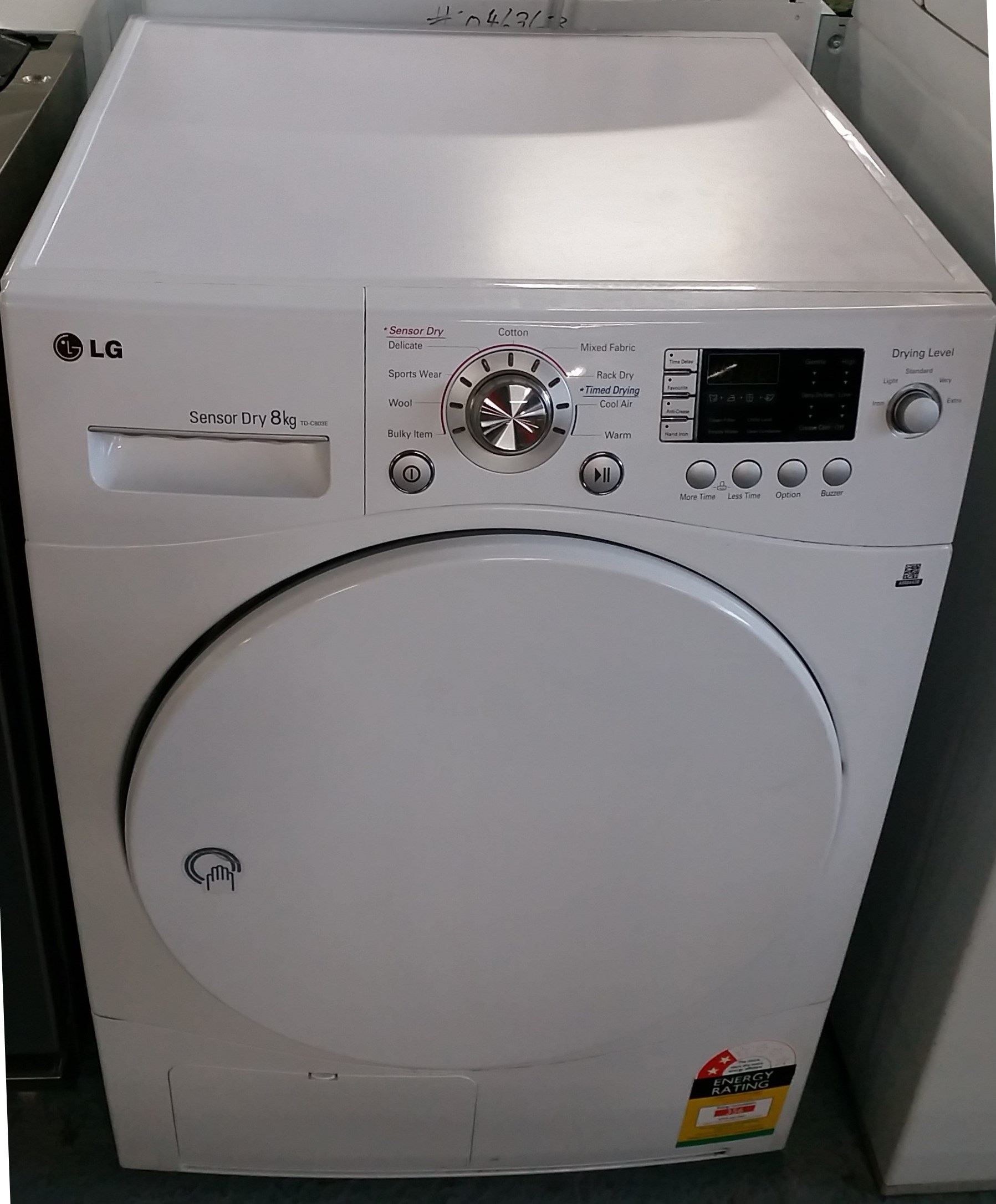 LG Sensor Dry 8kg Clothes Dryer Lot 966609 ALLBIDS