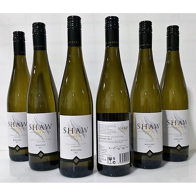 Lot of 6 Shaw Vineyard Estate 2017 Riesling Canberra = RRP=$180.00