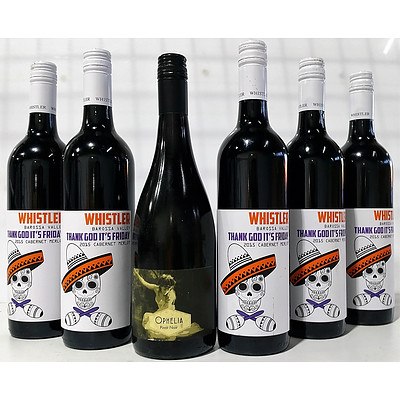 Lot of 6 Mixed Whistler 2015 Cabernet Merlot and Ophelia 2016 Pinot Noir = RRP=$180.00