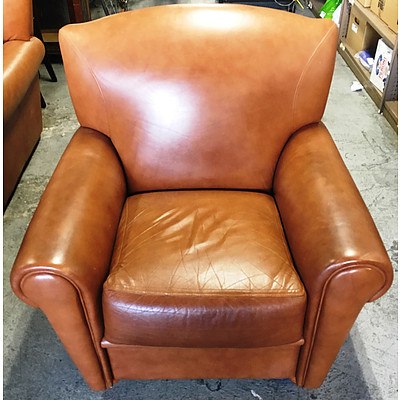 Pegar Esse Design Two-Piece Tan Leather Lounge Suite