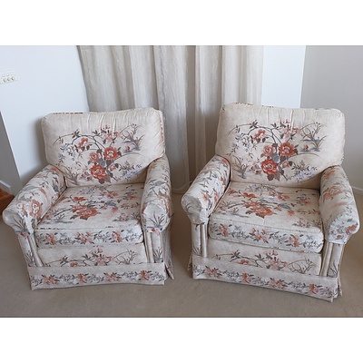 Moran Floral Fabric Upholstered Four Piece Lounge Suite