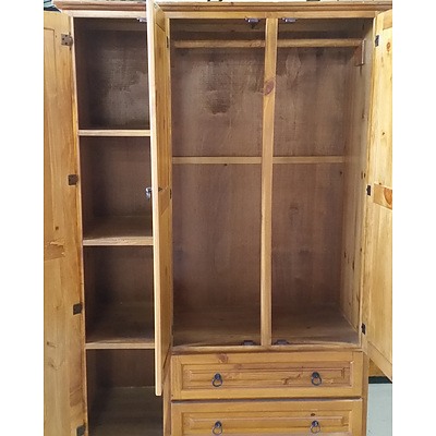 Stained Pine Wardrobe