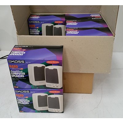 Koss HD10 Amplified Computer Speakers - Lot of 12 - Brand New