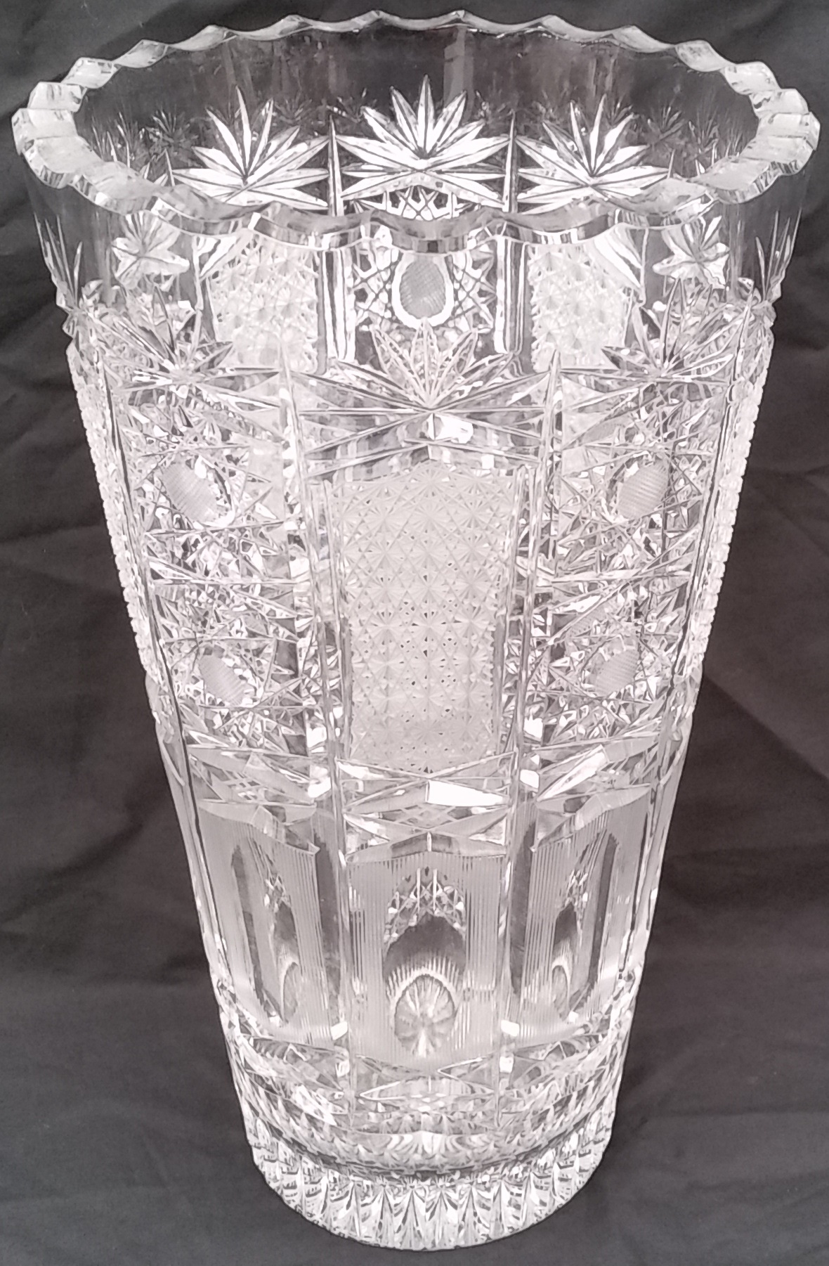 Tall Cut Crystal Vase Lot 998450 ALLBIDS