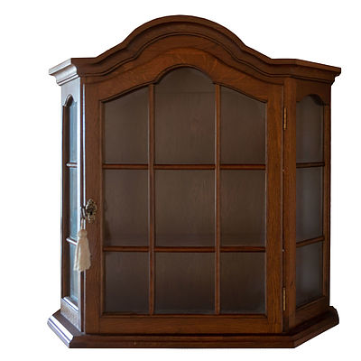 Oak Wall Mount Curio Cabinet