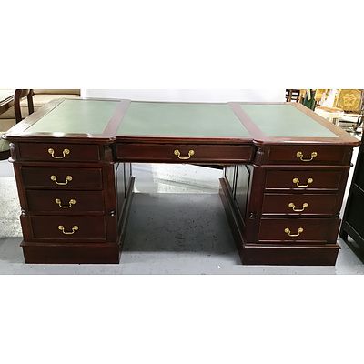 Contemporary Mahogany Partners Desk