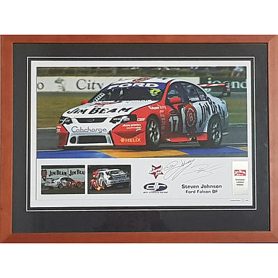 Signed Steven and Dick Johnson Ford Falcon BF Framed Photo