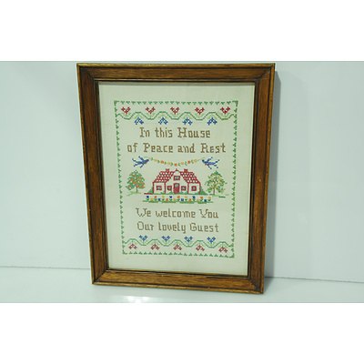 Group of Three Framed Embroideries