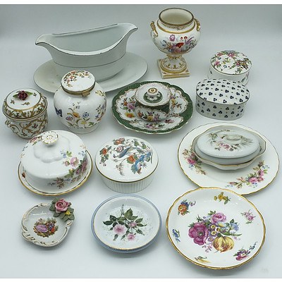 Group of Various China and Porcelain Including Wedgwood Dish, Staffordshire Pagoda Dish and More