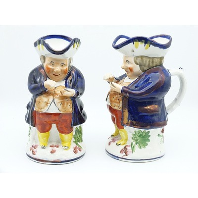 Pair of Allerton Staffordshire Snuff Taker Character Mugs