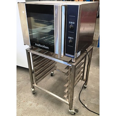 Moffat E31D4 Turbofan on Mobile Stainless Steel Rack