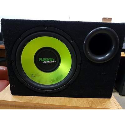Fusion 12" Boxed Subwoofer with Avalanche 4 Channel 600w Amplifier
