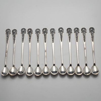 Twelve Yogya Silver Cocktail Spoons