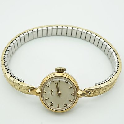 9ct Yellow Gold Cased Ladies Tissot Wrist Watch - 9ct