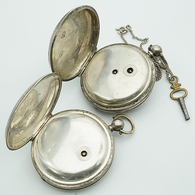 Rotherhams Sterling Silver Hunters Pocket Watch and Courvoisier Freres 800 Silver Hunters Pocket Watch