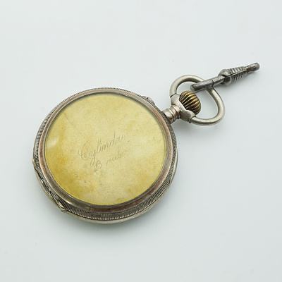 Ornately Faced Cylindre Six Rubis Hunters Pocket Watch
