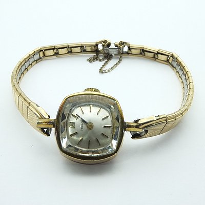 14ct Yellow Gold Cased Ladies Tissot Watch with Rolled Gold Band