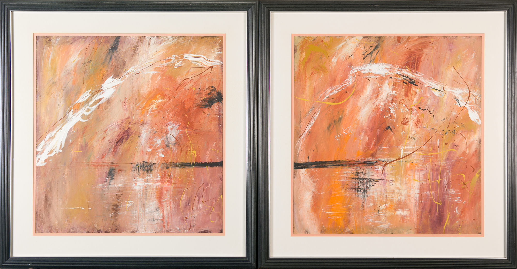 'Chris Kenyon (1947 -) Untitled, Acrylic on Paper, Set of Two'