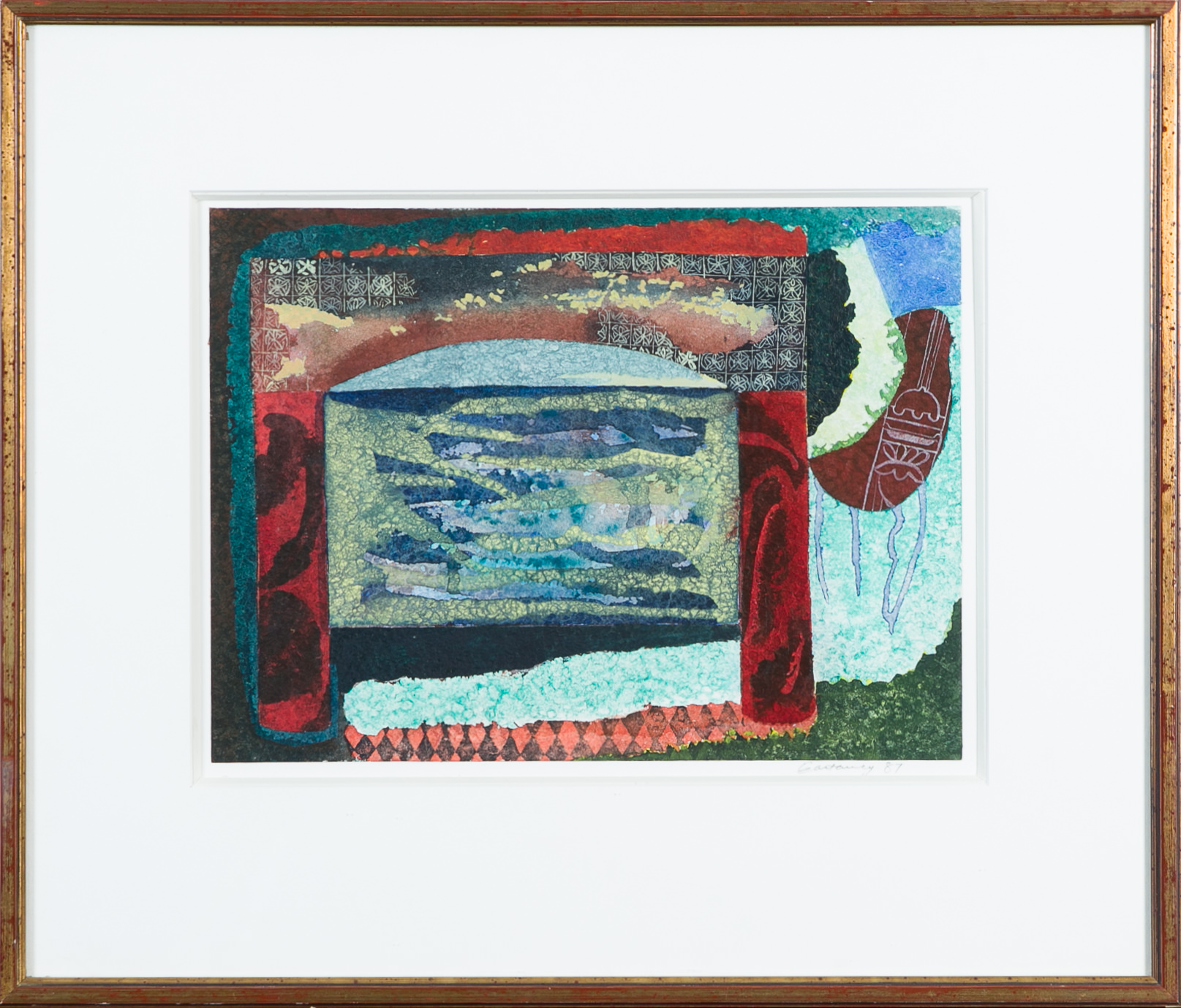 'Lynne Eastaway (1949 -) Temple Mount Series B 1987, Watercolour'