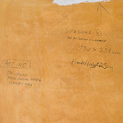 Frank Hodgkinson (1919-2001) Seasons VI 1993, Oil on Linen Board