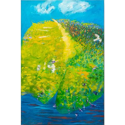 Frank Hodgkinson (1919-2001) Four Seasons - Spring 1993, Oil on Linen Board